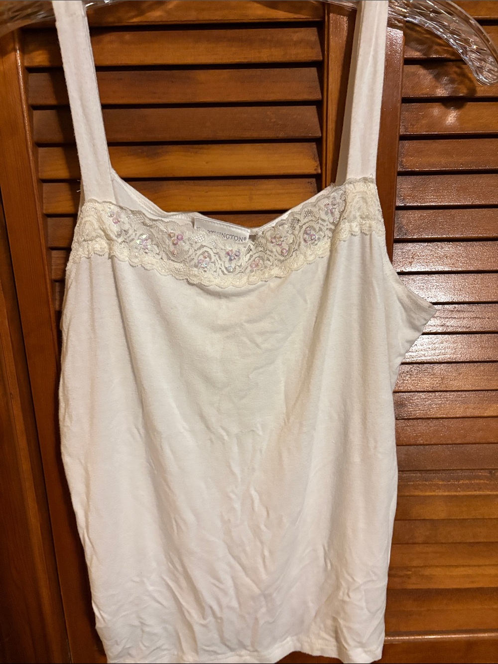 Worthington Cream Lace-Trim Camisole